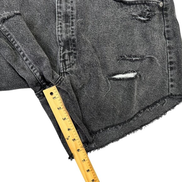 Levis 550 Denim Shorts Womens 38 High Waist Mom Cut Off Jeans Booty Distressed - Picture 7 of 10